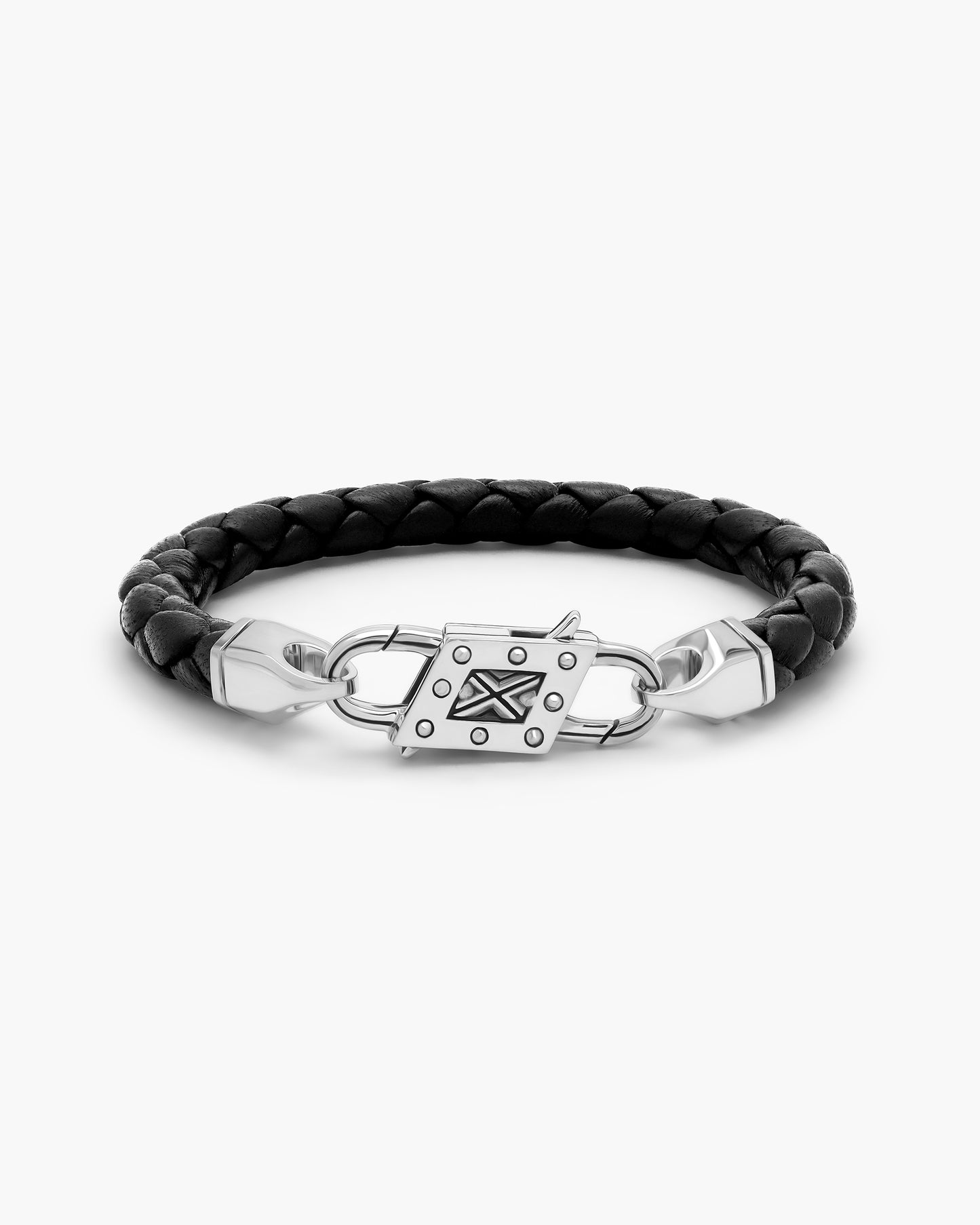 Infinity Clasp Leather Crossweave Bracelet