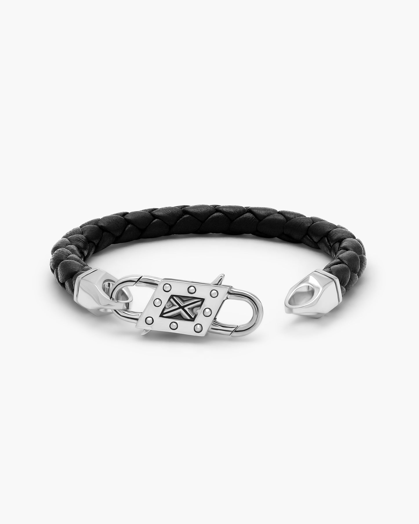 Infinity Clasp Leather Crossweave Bracelet
