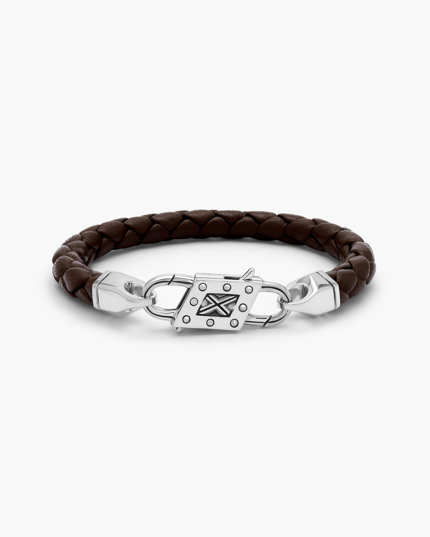 Infinity Clasp Leather Crossweave Bracelet