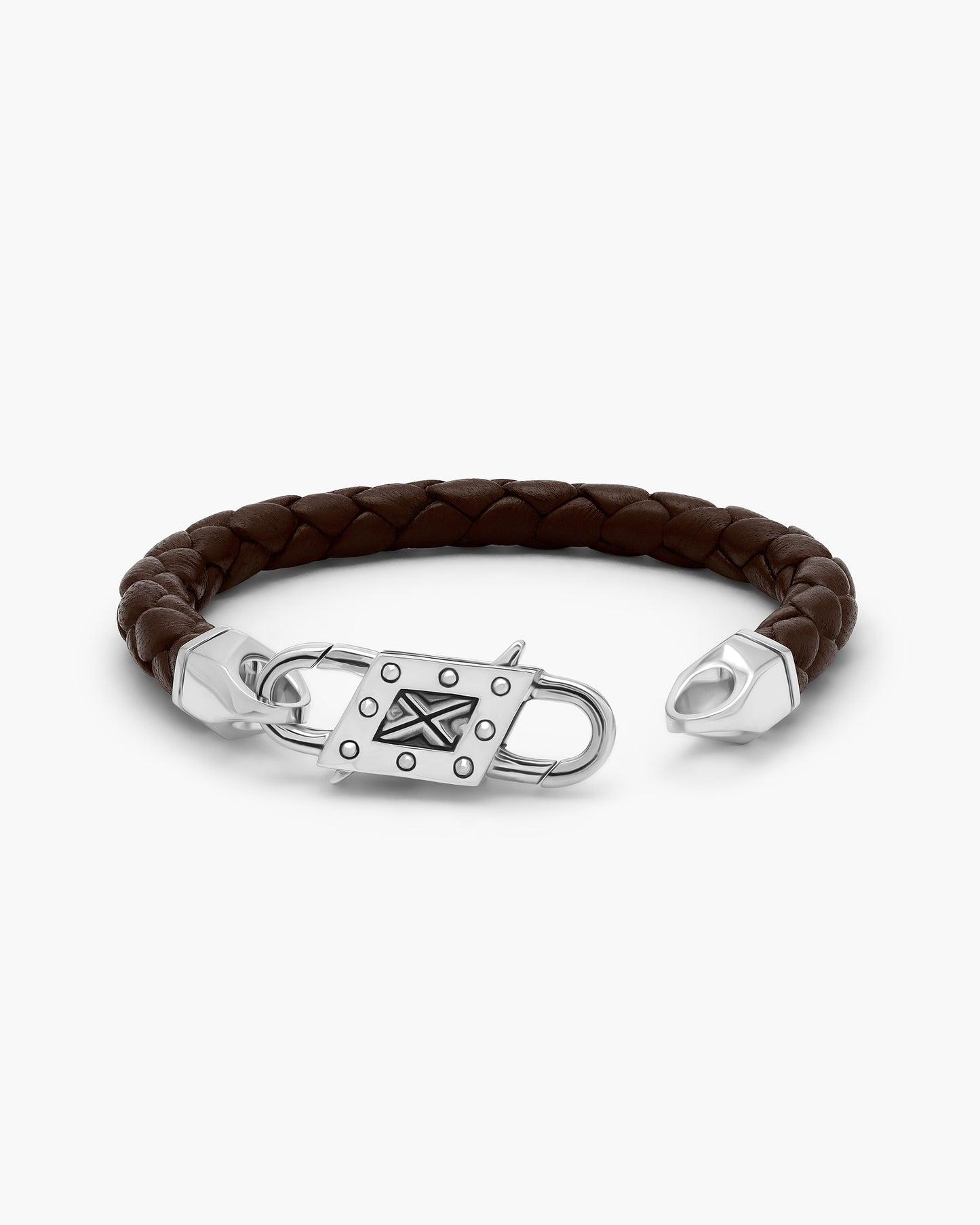 Infinity Clasp Leather Crossweave Bracelet