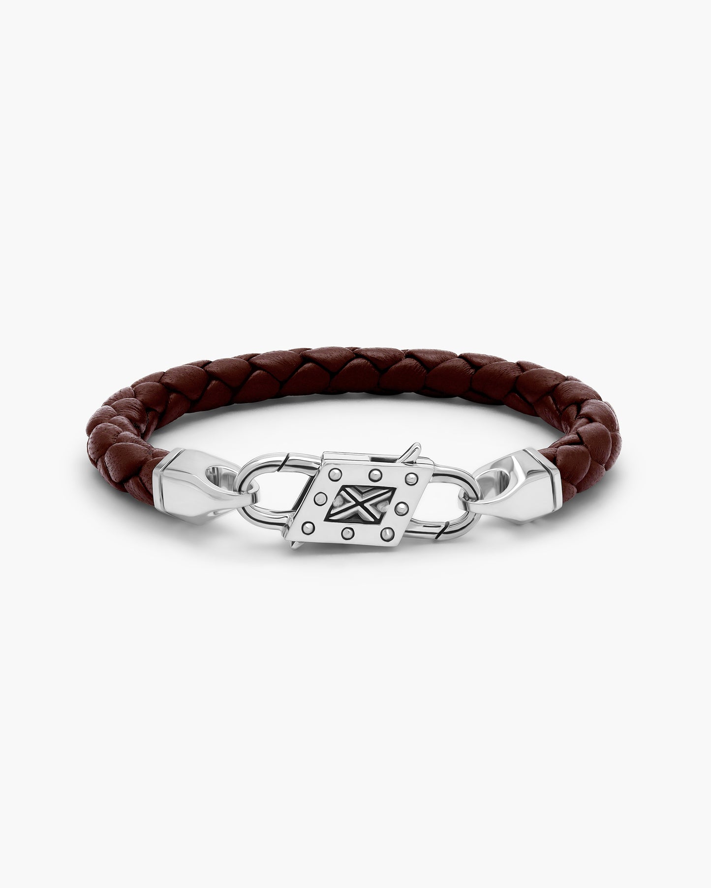 Infinity Clasp Leather Crossweave Bracelet