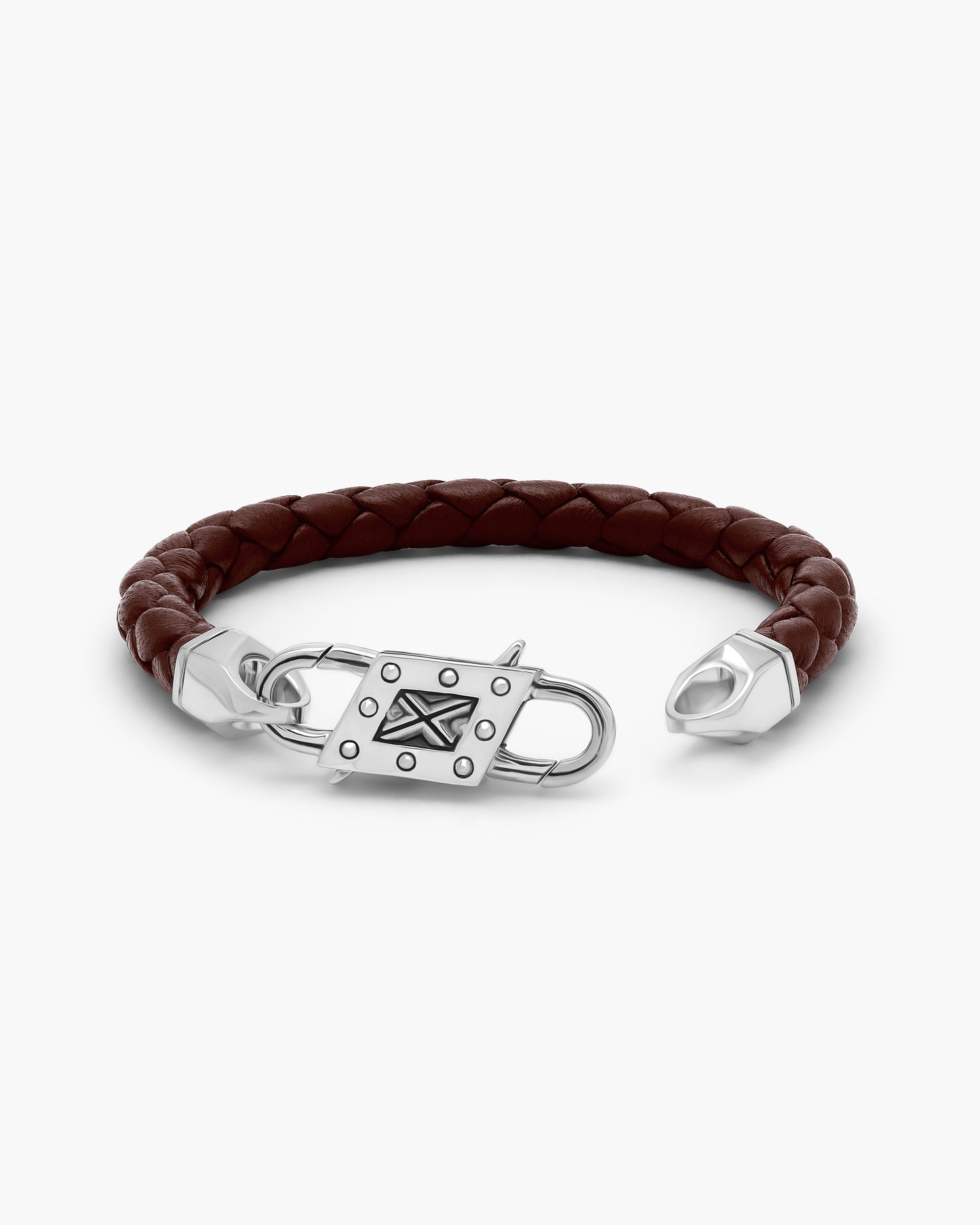 Infinity Clasp Leather Crossweave Bracelet