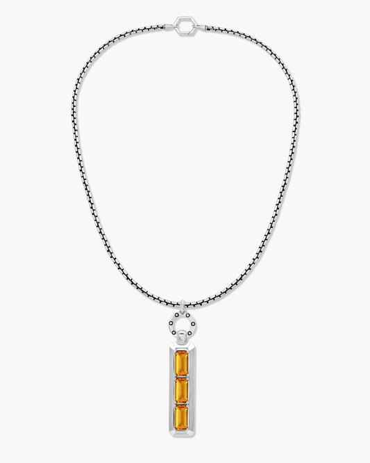Octagon Citrine Trio Pendant