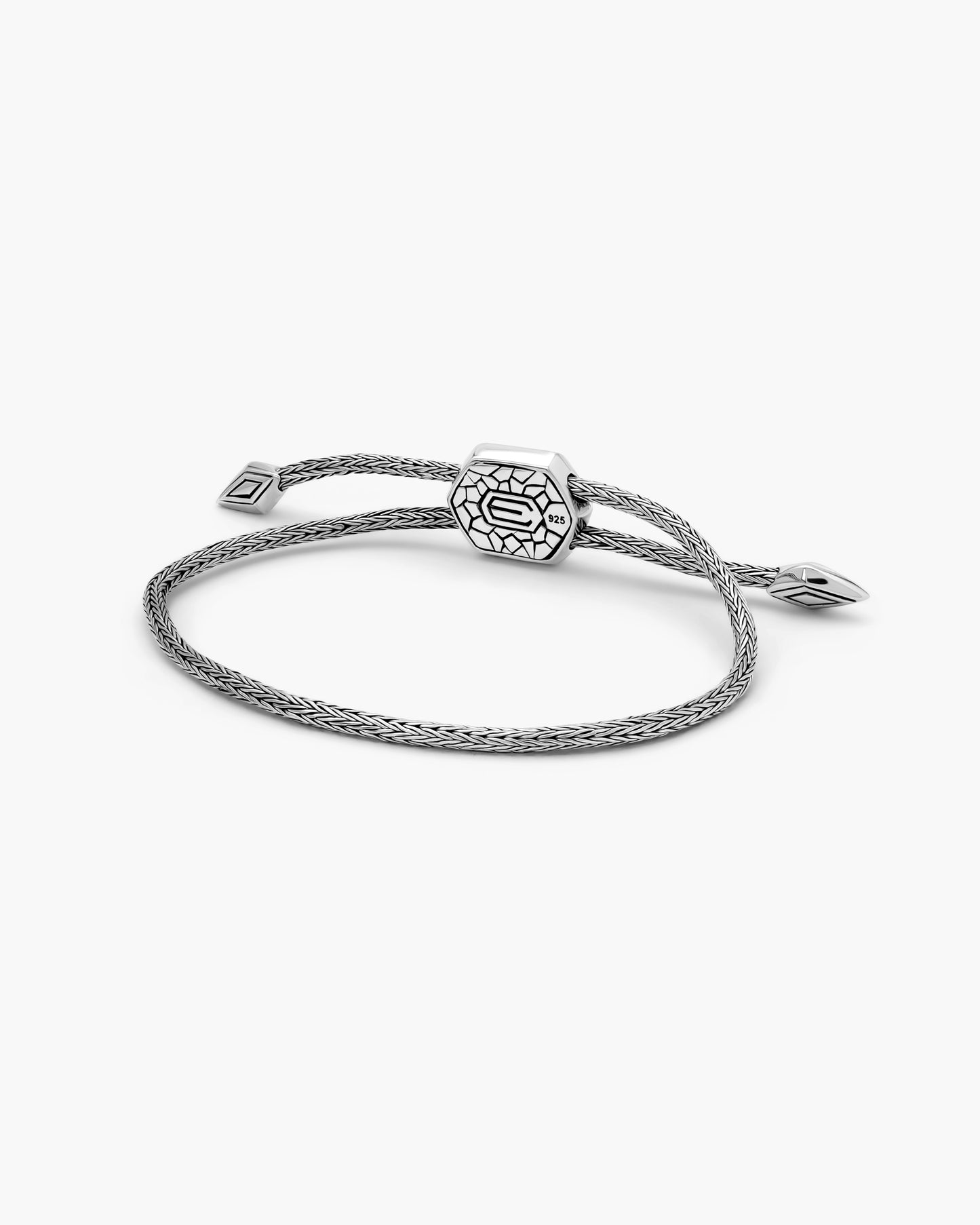 Hexagon Kintsugi Pull Through Bracelet, Bali Chain 2.5MM