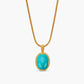 Fiore Oval Sleeping Beauty Turquoise Gold Necklace