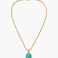 Fiore Oval Sleeping Beauty Turquoise Gold Necklace