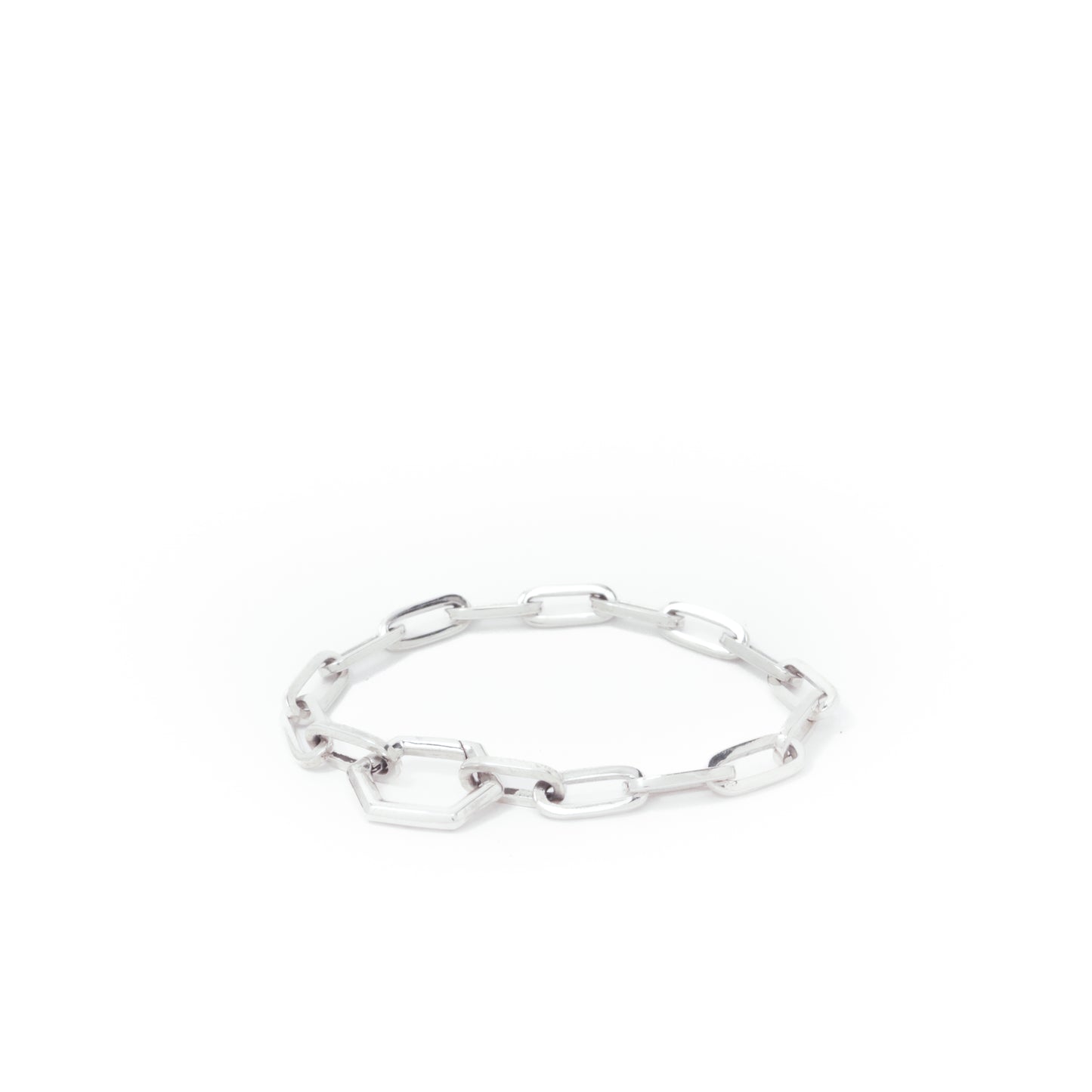 Nautical Chain Hexagon Clasp Bracelet, Sterling Silver