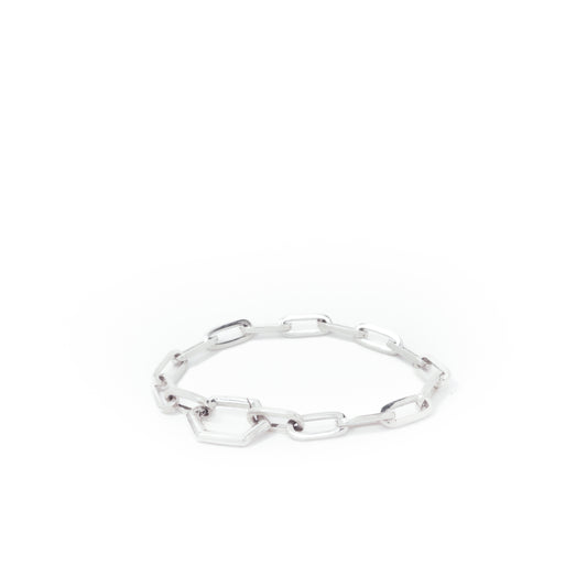 Nautical Chain Hexagon Clasp Bracelet, Sterling Silver