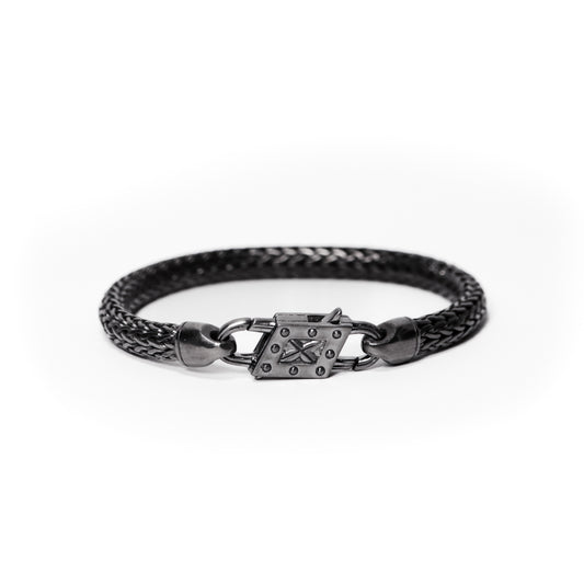 Bali Chain 7.0MM Infinity Clasp Bracelet - Matte Black Rhodium Finish