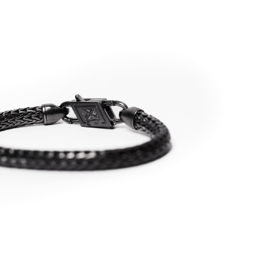 Bali Chain 7.0MM Infinity Clasp Bracelet - Matte Black Rhodium Finish