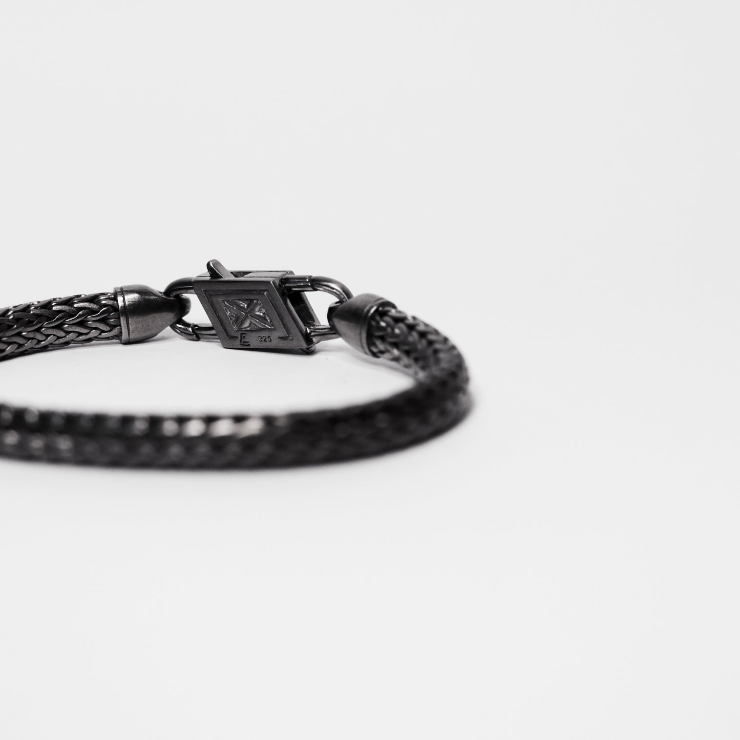 Bali Chain 7mm Infinity Clasp Bracelet - Matte Black Rhodium Finish