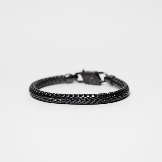 Bali Chain 7mm Infinity Clasp Bracelet - Matte Black Rhodium Finish