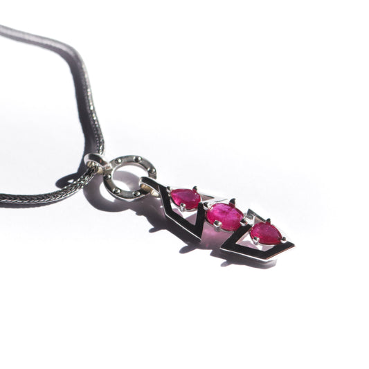 Geometric Ruby Trio Pendant